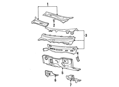 1999 Lincoln Town Car Cowl Diagram