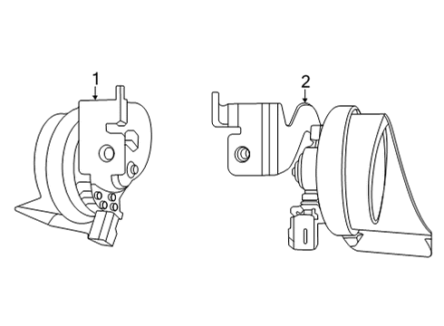 2022 Ford Mustang Mach-E HORN ASY - LOW PITCH Diagram for LJ9Z-13832-C