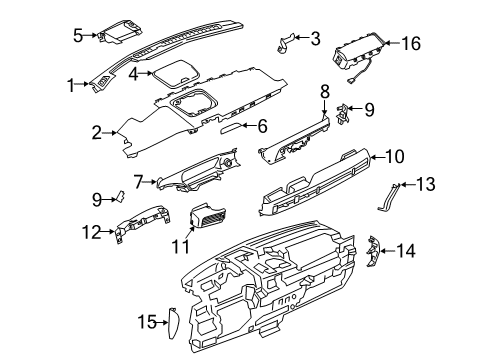 2020 Lincoln Corsair BRACE ASY - INSTRUMENT PANEL Diagram for LX6Z-78045F38-A