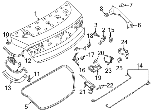 2014 Lincoln MKZ Trunk Lid Diagram