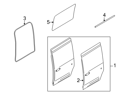 2010 Ford Transit Connect Panel - Window Finish - Inner Diagram for BT1Z-61257K14-AE