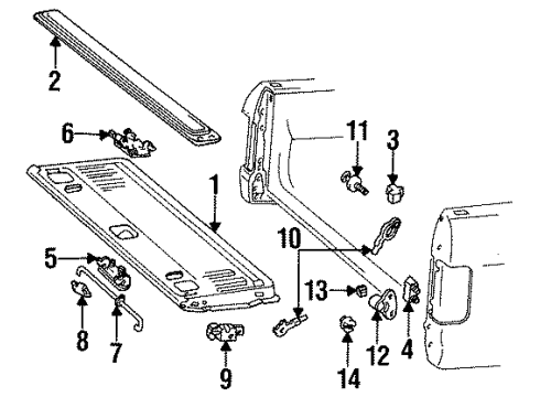 1995 Ford F-150 Tail Gate Diagram