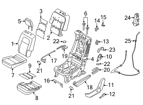 2022 Lincoln Aviator COVER ASY - REAR SEAT CUSHION Diagram for MC5Z-7863805-GB