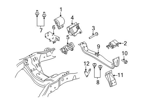 2009 Ford F-250 Super Duty Bracket Diagram for 7C3Z-6030-BA