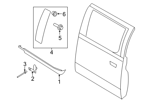 2020 Ford F-150 Exterior Trim - Rear Door Diagram 4 - Thumbnail