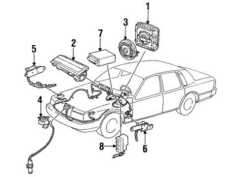 1995 Lincoln Town Car Module Diagram for F5VY-54044A74-F