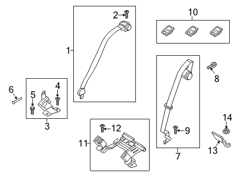 2016 Lincoln MKZ Seat Belt Assembly Diagram for DP5Z-54611B69-AT