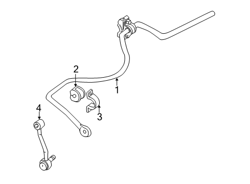 2004 Ford Explorer Sport Trac Stabilizer Bar & Components - Rear Diagram