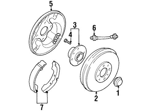 1998 Ford Escort Brake Components, Brakes Diagram 3 - Thumbnail