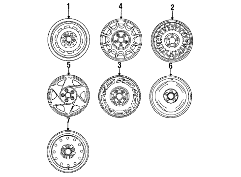 1995 Ford Taurus Wheel Assembly Diagram for F4DZ1007A