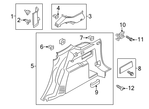 2016 Ford Escape Interior Trim - Quarter Panels Diagram 2 - Thumbnail