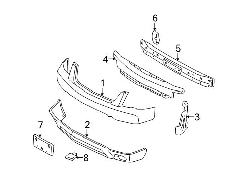 2007 Ford Freestyle Bumper Assembly - Front Diagram for 5F9Z-17D957-BAC