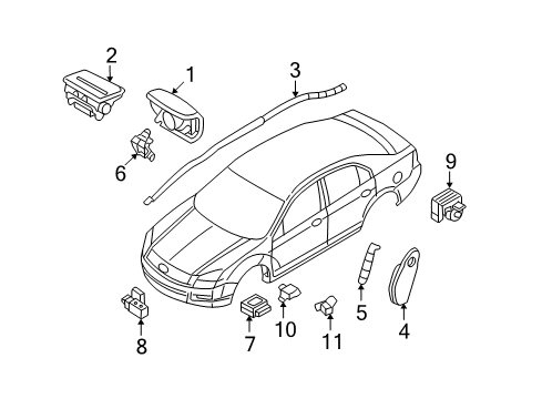 2008 Lincoln MKZ Module - Air Bag Diagram for 6H6Z-54611D11-AD