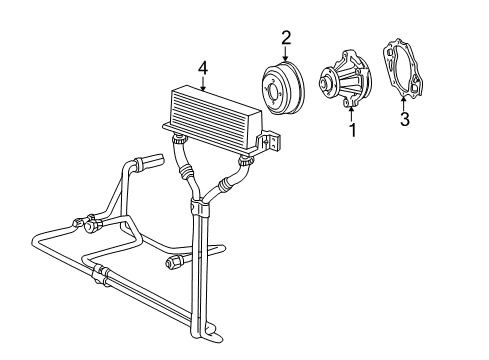 1996 Ford E-250 Econoline Water Pump, Trans Oil Cooler Diagram 2 - Thumbnail