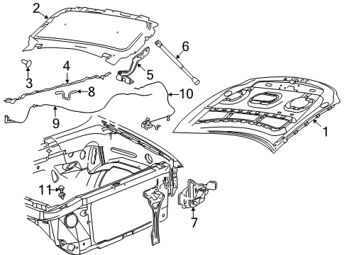 2006 Ford F-150 Hood & Components, Body Diagram