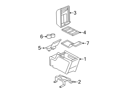 2009 Mercury Mountaineer Armrest Assembly - Console Diagram for 6L2Z-7806024-AAD