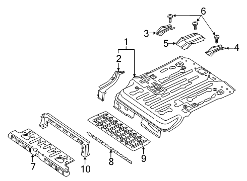 2023 Ford Transit Connect Pan Assembly - Intermediate Floor Diagram for DT1Z-61115A42-A