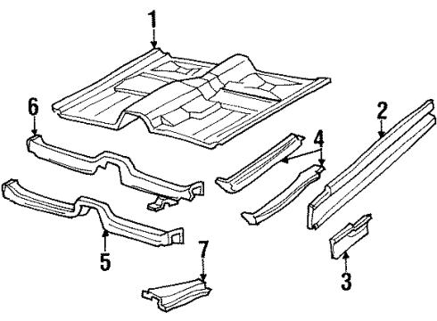 1997 Mercury Sable Member - Floor Cross Suppt. - Inner Diagram for F6DZ-5410067-A