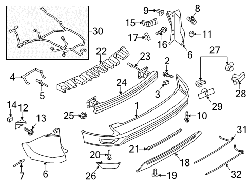 2013 Ford Escape Rear Bumper Diagram 2 - Thumbnail