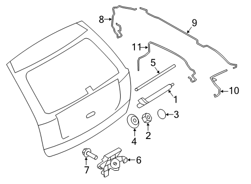 2007 Ford Edge Lift Gate - Wiper & Washer Components Diagram