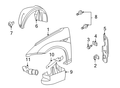 2006 Ford Focus Fender & Components Diagram