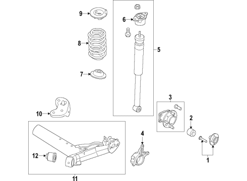 2018 Ford Fiesta Rear Axle, Suspension Components Diagram