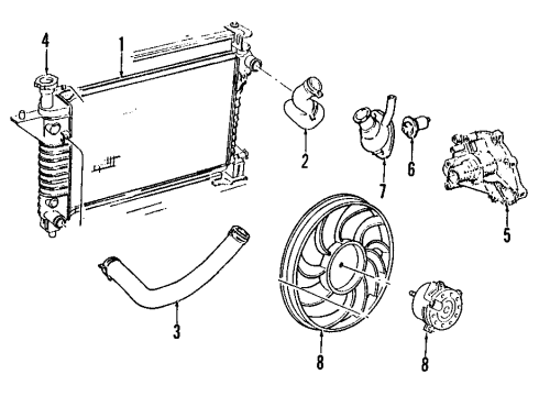 1996 Ford Mustang Pump Assembly - Water Diagram for 3R3Z-8501-A