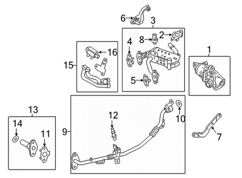 2021 Ford Bronco TUBE - EGR VALVE TO EXHAUST MA Diagram for LB5Z-9E469-B