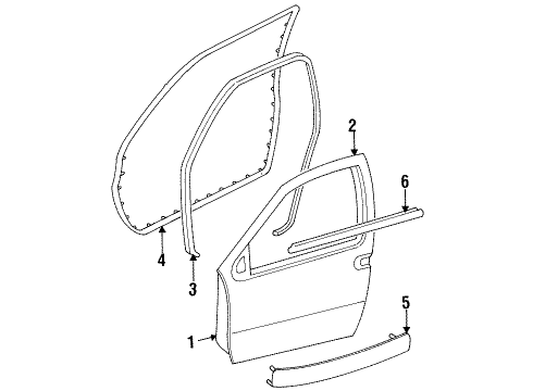 1996 Mercury Villager Kit Self Adhesive Molding Diagram for YF5Z1220878HAPTM