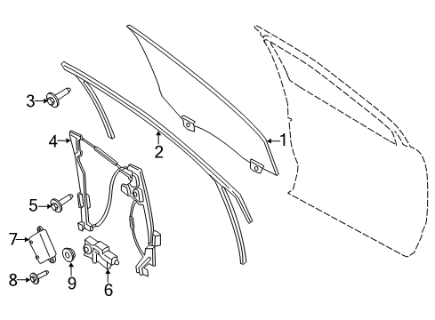 2021 Ford Edge Front Door, Body Diagram 1 - Thumbnail