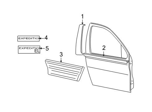 2017 Ford Expedition Exterior Trim - Front Door Diagram