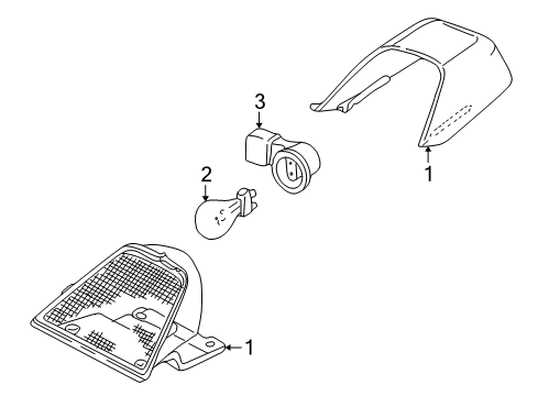 2001 Lincoln LS Lamp Assembly - Rear - High Mounted Diagram for 1W4Z-13A613-AAH