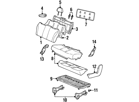 2003 Ford Windstar Rear Seat Back Cover Assembly Diagram for XF2Z-1666600-AAC