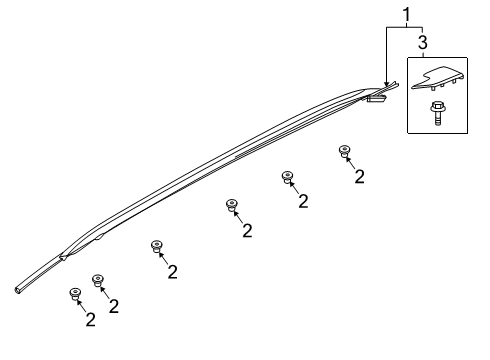 2020 Ford Explorer RAIL - ROOF RACK SIDE Diagram for LB5Z-7855114-EC