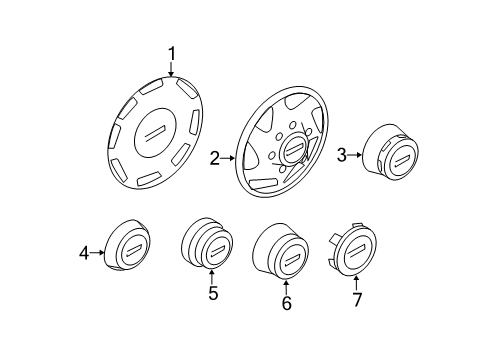 2007 Ford E-250 Wheel Covers & Trim Diagram