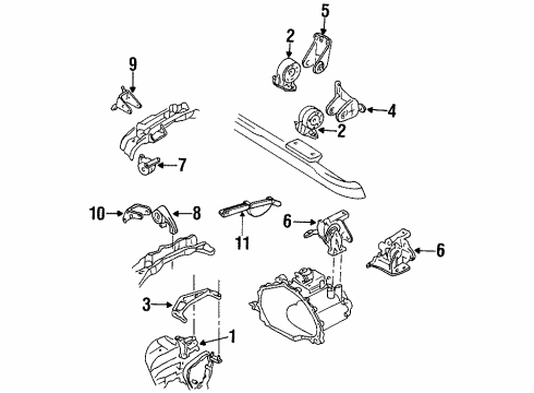 1997 Ford Contour Bracket Engine Front Support Diagram for F5RZ6028A