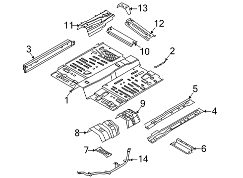 2023 Ford Maverick Floor & Rails Diagram