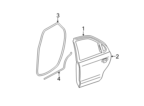 2007 Ford Focus Weatherstrip Diagram for 2M5Z-74253A10-BA