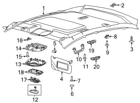 2014 Ford Focus Interior Trim - Roof Diagram