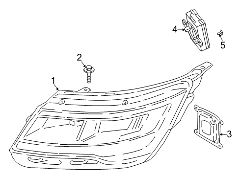 2023 Ford Police Interceptor Utility Headlamp Components Diagram