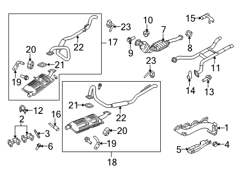 2007 Ford Crown Victoria Catalytic Converter Assembly Diagram for 6W1Z-5E212-E