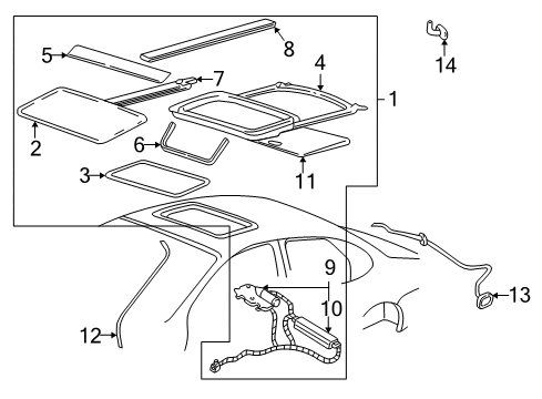 2004 Mercury Sable Sunroof, Body Diagram 2 - Thumbnail