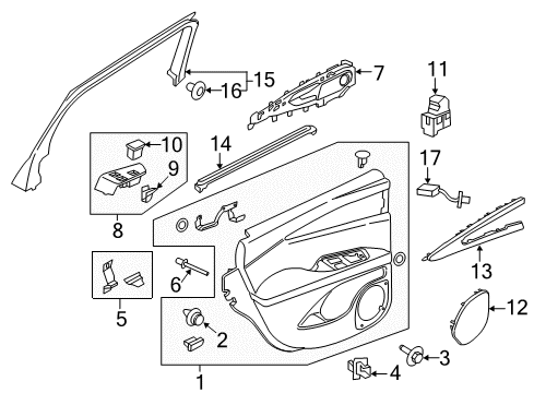 2017 Lincoln MKX Panel Assembly - Door Trim Diagram for FA1Z-7827406-BB