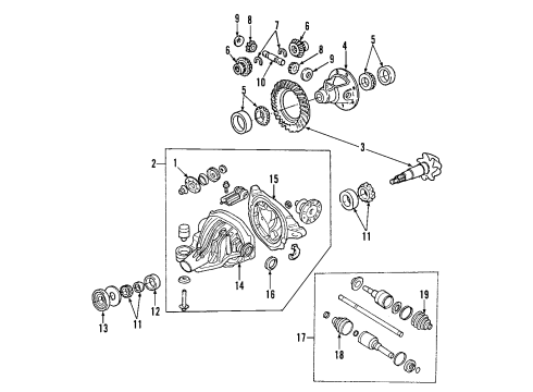 2002 Ford Explorer Rear Axle, Axle Shafts & Joints, Differential, Drive Axles, Propeller Shaft Diagram