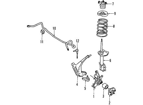 1999 Mercury Villager Kit - Shock Absorber Diagram for XF5Z-18124-AC