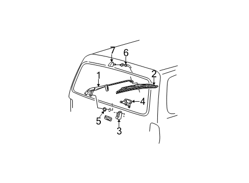 2001 Ford Expedition Wiper & Washer Components Diagram 1 - Thumbnail