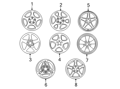 1999 Ford Mustang Wheel Assembly Diagram for F9ZZ-1007-CA