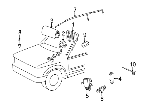 2010 Mercury Mariner Air Bag Components Diagram 2 - Thumbnail