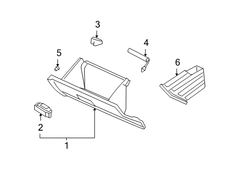 2009 Lincoln MKZ Box Assembly - Glove Compartment Diagram for 6H6Z-54060T10-AA