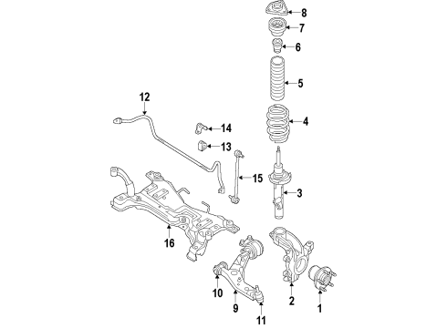 2011 Ford Transit Connect Bearing - Front Suspension Strut Diagram for 1S7Z-18198-A